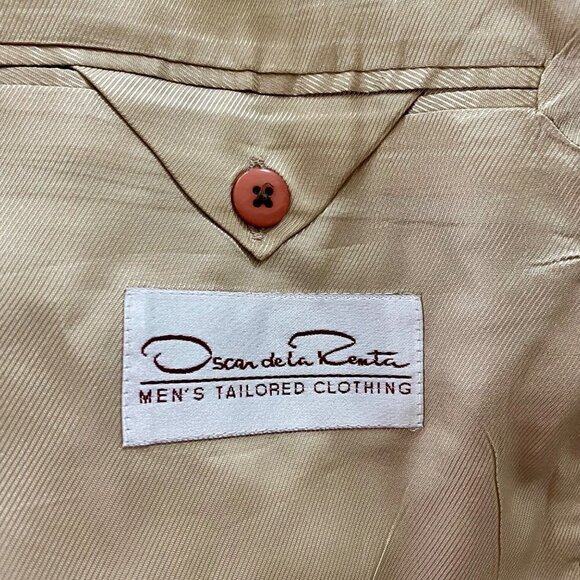 Oscar de la Renta 2 Button Wool Blazer Jacket Men's Size 42 L - Picture 7 of 9
